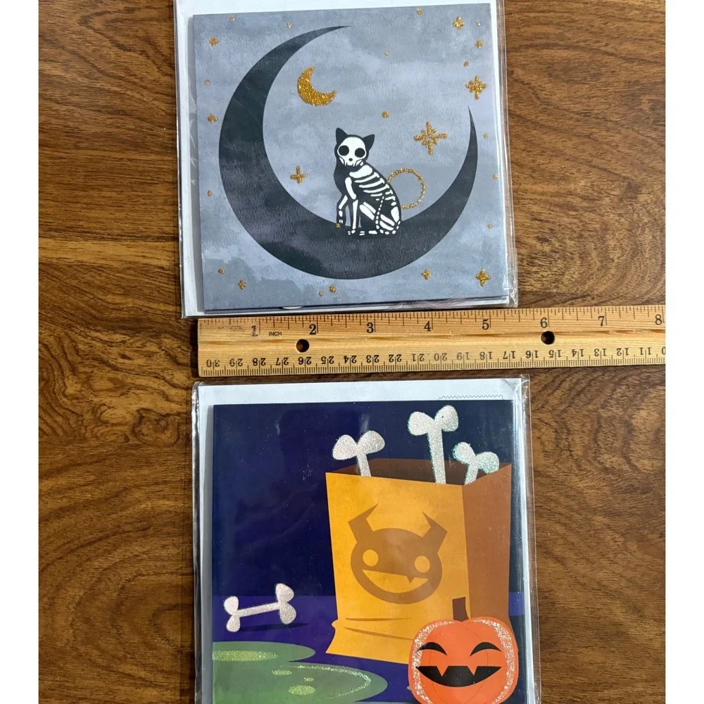 2‎ Treasures Halloween Pop Up Greeting Cards Skeleton Cat Pumpkin Jack-o-lantern